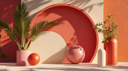 Fototapeta premium Easter eggs in a vase with spring plants