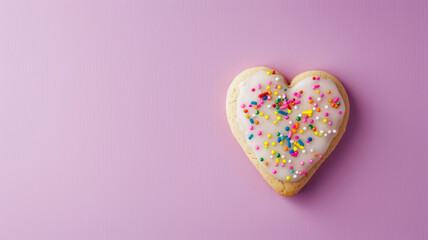 Heart-Shaped Cookie with Vibrant Sprinkles