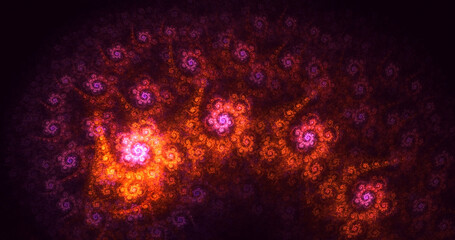 3D manual rendering abstract colorful fractal light background. Its not AI Generatd illustration.