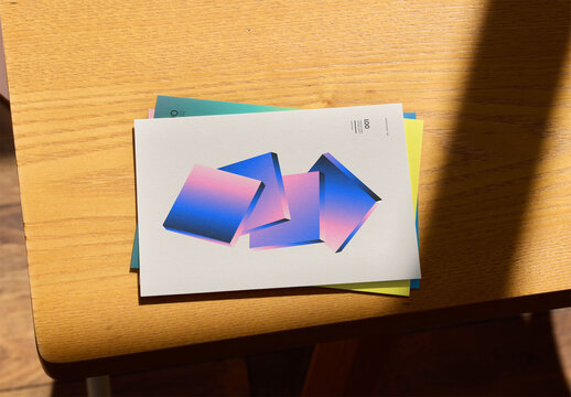 Mockup of stack of customizable A6 postcards