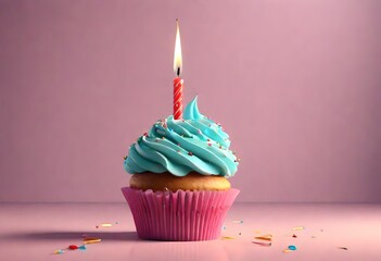 birthday cupcake with candle