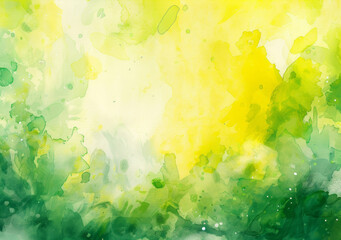 Delicate Watercolor with Yellow and Green Accents