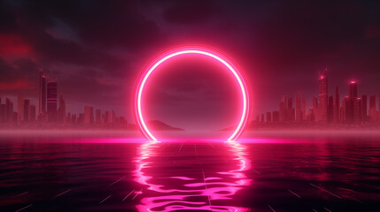 Obraz premium Night Sky Fountain: Illuminated Cosmic Glow