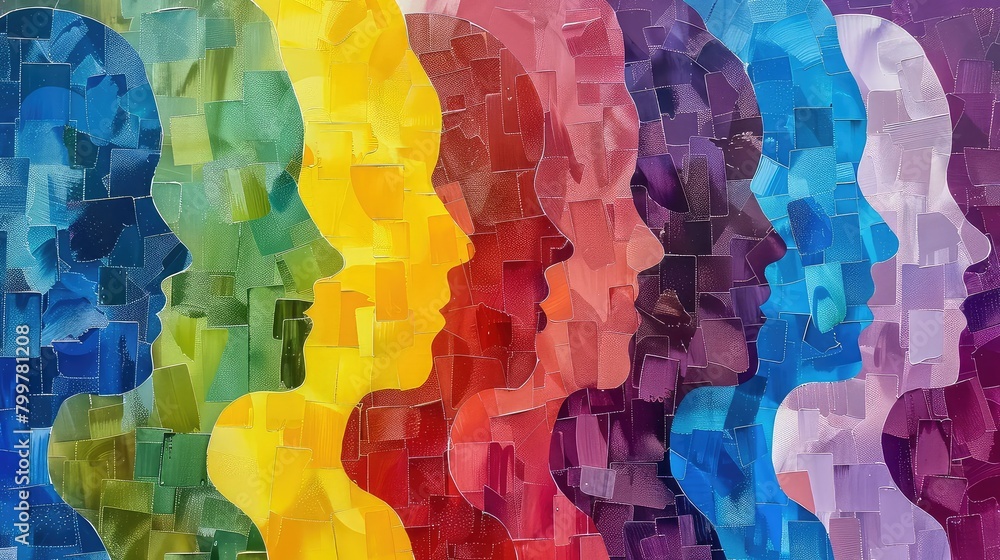 Poster an abstract representation of hr management concepts like talent acquisition merged with workforce d