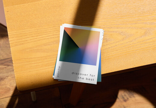 Mockup of stack of vertical customizable A6 postcard