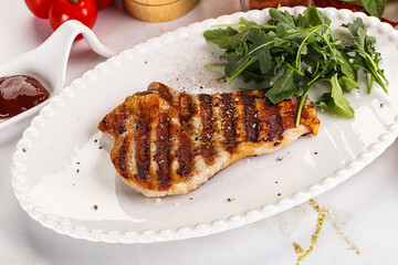 Delicous grilled pork meat steak