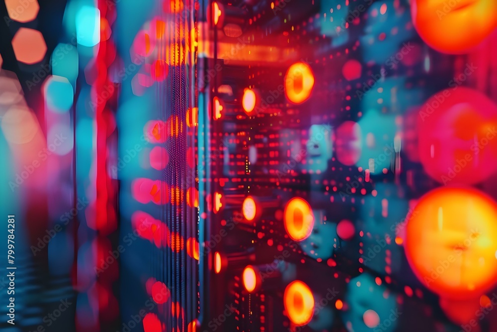 Poster technology background with server room data storage network concept. concept technology background, 