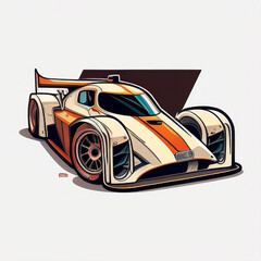 Cartoon Speed Machine: Cool Vector Sticker Art of a Race Car