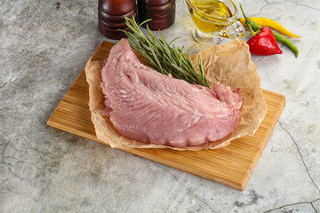 Raw turkey breat fillet for cooking