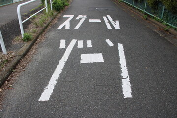 スクールゾーンの道路標示