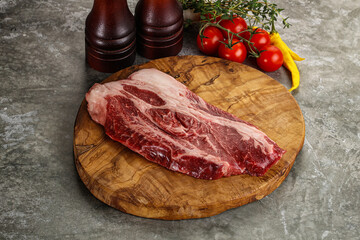 Raw beef chuck roll steak