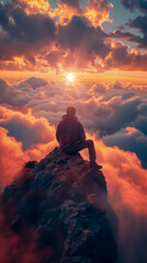 Obraz premium sunset in the mountains