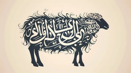 An elegant Eid ul Adha background showcases a noble goat, elegantly isolated against a pristine white background. 