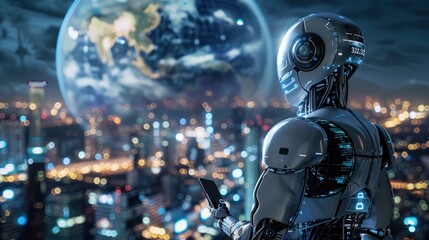 Fototapeta premium Amidst the bustling city streets, a hidden alleyway reveals a mesmerizing scene. A cobblestone pathway winds through ancient buildings adorned with mystical sigils and arcane symbols