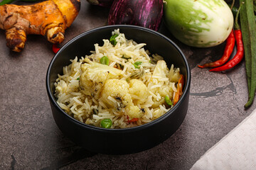 Indian vegetarian pilao basmati rice