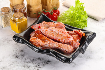 Marinated Duck wings for barbecue