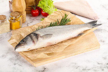 Raw seabass fish for cooking