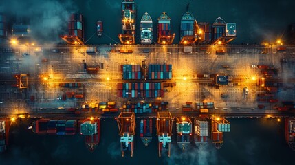 Industrial Port at Night