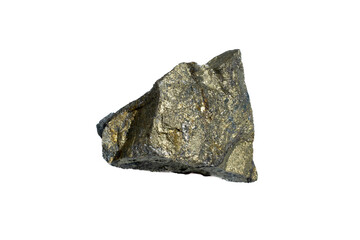natural chalcopyrite gem stone on the white background