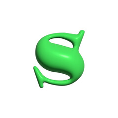 3D alphabet letters isolated with white background