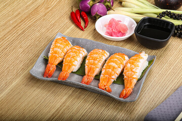 Japanese cuisine - sushi with prawn