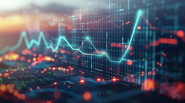 A graph depicting predictive analytics for demand forecasting in the energy sector. Generative AI.