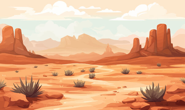 desert vector simple 3d smooth cut and paste white isolated illustration