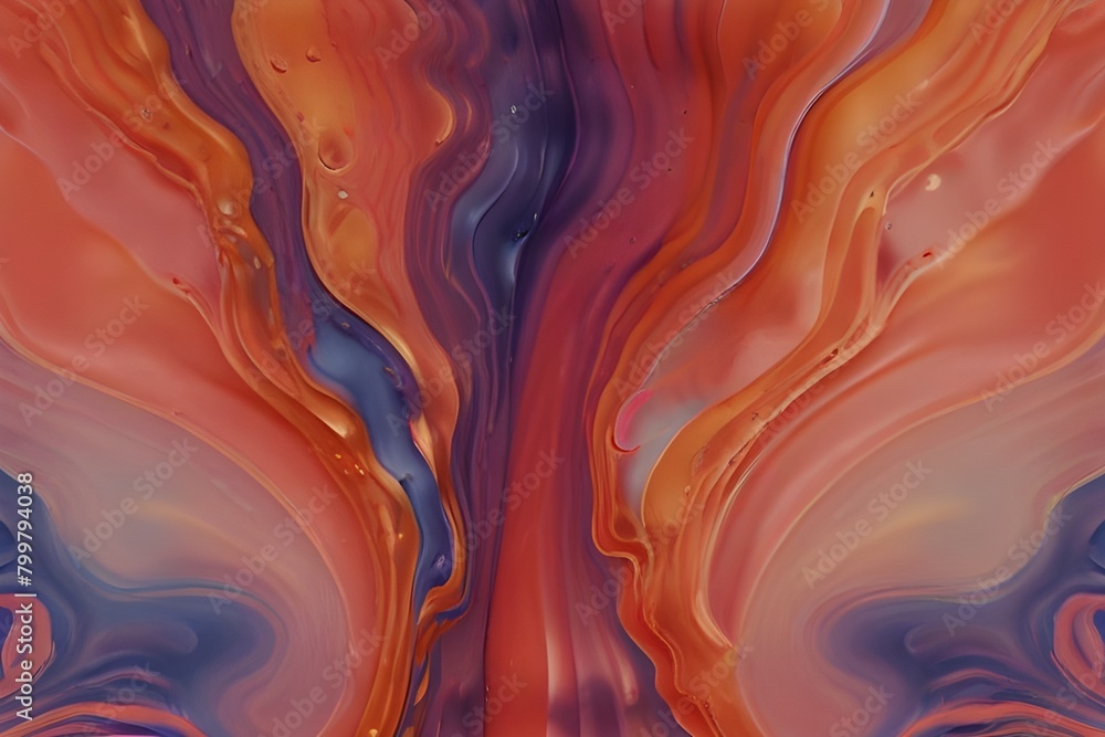 Poster abstract coral color fluid background generator ai