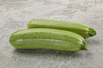 Raw green ripe zucchini vegetable
