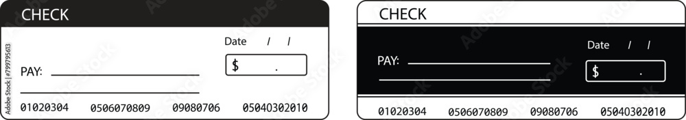 Aufkleber set of payment check icons. bank check vectors symbols. pay check sign in flat styles. suitable for 