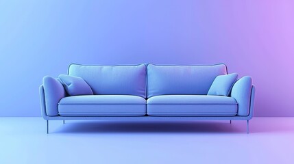 Modern Sofa Minimalist Design: A 3D vector illustration showcasing the sleek lines and minimalist aesthetics