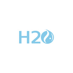 H2O logo design, H2o Letter Water Drop Logo Design With Water Wave Symbol Vector Illustration.