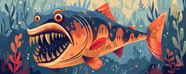 piranha. vector simple