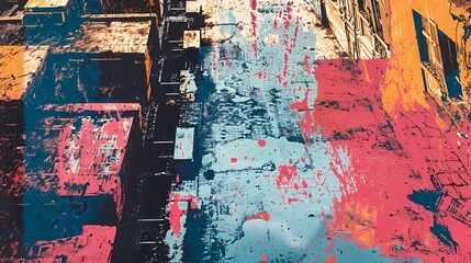 Fototapeta premium blue town city illustration poster background
