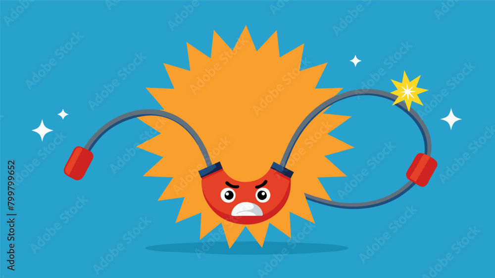 Poster a trip wire with the smallest triggers causing major shifts in mood.. vector illustration
