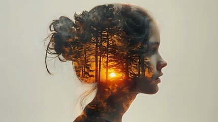 Artful Convergence: Human and Nature in Evocative Double Exposure