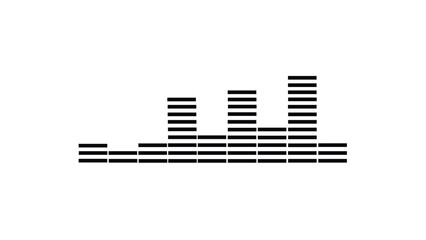 Abstract monochrome music equaliser display concept on white background.