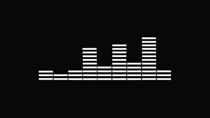 Abstract monochrome music equaliser display concept on black background.