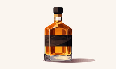 bottle of whiskey vector flat minimalistic isolated illustration