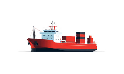Obraz premium Cargo ship isolated vector style on isolated background illustration