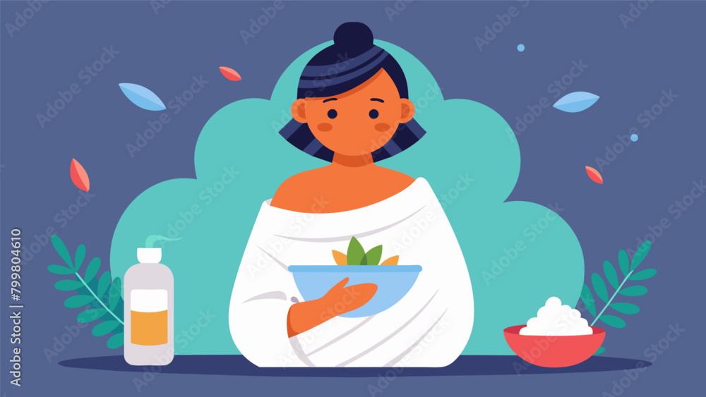 Poster a spagoer indulges in a hydrating body wrap coing themselves in nourishing ingredients and leaving w