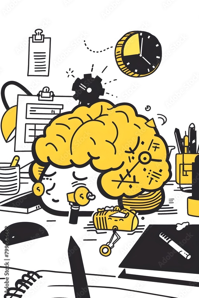 Poster mechanical brain gears turning in of problem solving and ideation process