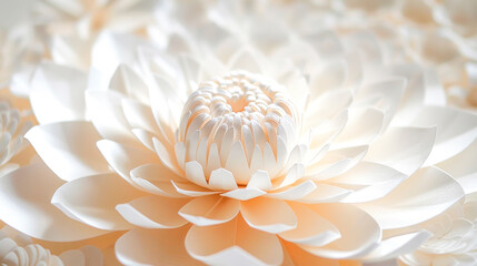 Paper Crafted Lotus Blossoms on Rippled Water.