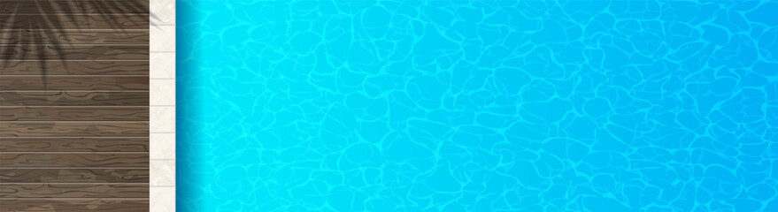 swimming pool rectangular shape with blue water  summer vacation top view