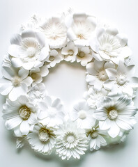 Elegant Ivory Paper Flower Arrangement Background.