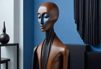 _A-wooden-sculpture-of-an-abstract-human-figure