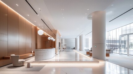 Contemporary Lobby Interior - Minimalist Elegance Image