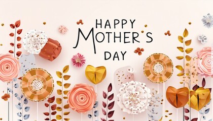 Mother's Day Elegance: Modern Floral Accents in 3D Vector
