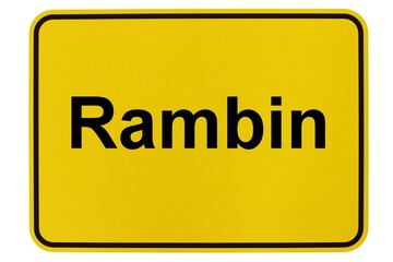 Illustration eines Ortsschildes der Gemeinde Rambin in Mecklenburg-Vorpommern