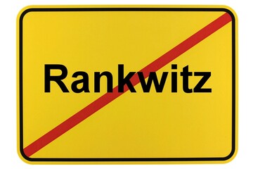 Illustration eines Ortsschildes der Gemeinde Rankwitz in Mecklenburg-Vorpommern